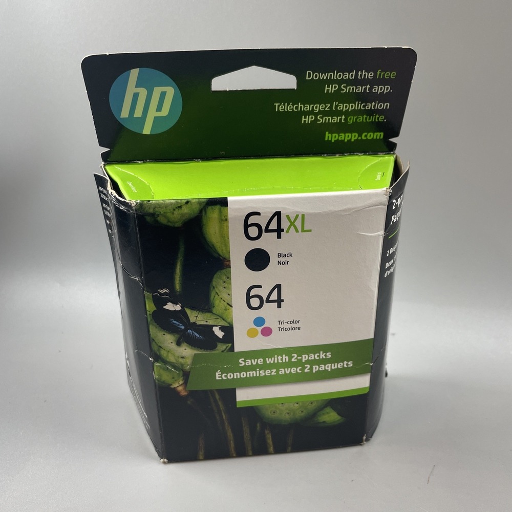 Genuine HP 64XL Black HP 64 Tri-Color Ink Combo-Pack Exp SEP 2026 OEM